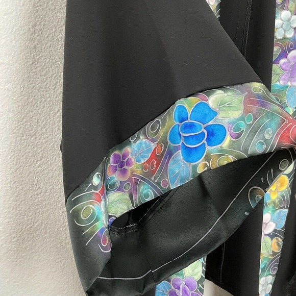 Invisible World Alaska Womens Kimono Jacket Hand Painted Silk Polyester Large - Picture 6 of 14